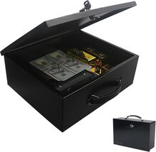 Small Fireproof Safe Box - Portable Key Lock Security for Cash &amp; Documents - $82.12