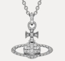Chrome Silver Bing Orbit Planet Hearts Vintage Designer Anine Necklace Rb Hat M - £11.90 GBP