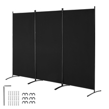 VEVOR Room Divider, 3-Panel, Folding Privacy Partition, Freestanding, Black - $43.99