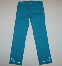 Gymboree Fancy Dalmatian Blue Colored Skinny Jeans Pants with Hearts size 6 - £10.38 GBP