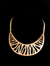 Dramatic rhinestone Necklace - modernist collar - unsigned vintage jewelry - gol - £59.01 GBP