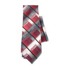 Stacy Adams Men&#39;s Tie Hanky Set Red Silver Black Grande Knot Microfiber ... - £15.73 GBP