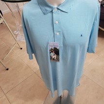 TAILOR VINTAGE MEN&#39;S AQUARIUS TURQUOISE WHITE STRIPE POLO GOLF SHIRT XL ... - €24,74 EUR