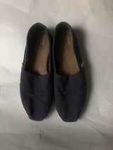 Toms Classic Canvas Slip On Flats Blue Size W6.5 - $23.74