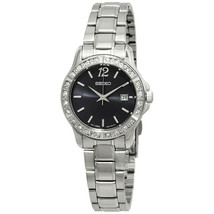 NEW* Seiko SUR721 Dress Crystal Blue Dial Stainless Steel Ladies Watch MSRP $200 - £84.44 GBP
