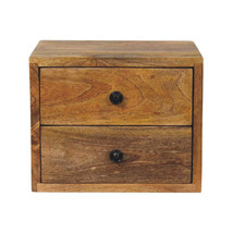 Solis 2-Drawer Oak-ish Wall-Mounted Nightstand - Space-Saving Design - $195.48 CAD