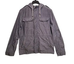 Divided by H&amp;M Jacket  Mens Medium Hooded Chambray Anorak Zip Front Casual  - $12.87