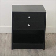 Bestgoodshop Night Stand With Two Drawer Black - £85.62 GBP