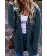 Cable-Knit Button Up Long Sleeve Cardigan - $131.90 CAD