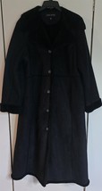 Womens L Anne Klein Black Faux Sherpa Long Winter Coat Jacket - $905.88 MXN