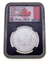 2020-W Canada S$5 Burnished Maple Leaf FDOI NGC MS70 w/ CoA and Pouch - £197.22 GBP