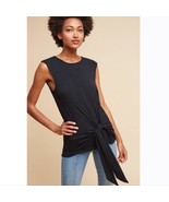 Anthropologie Vanessa Virginia Dayla Tie-Front Tunic Black Small - $34.19 CAD