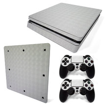 For PS4 Slim Console Skin &amp; 2 Controllers White 3D Effect Vinyl Decal  - £9.55 GBP