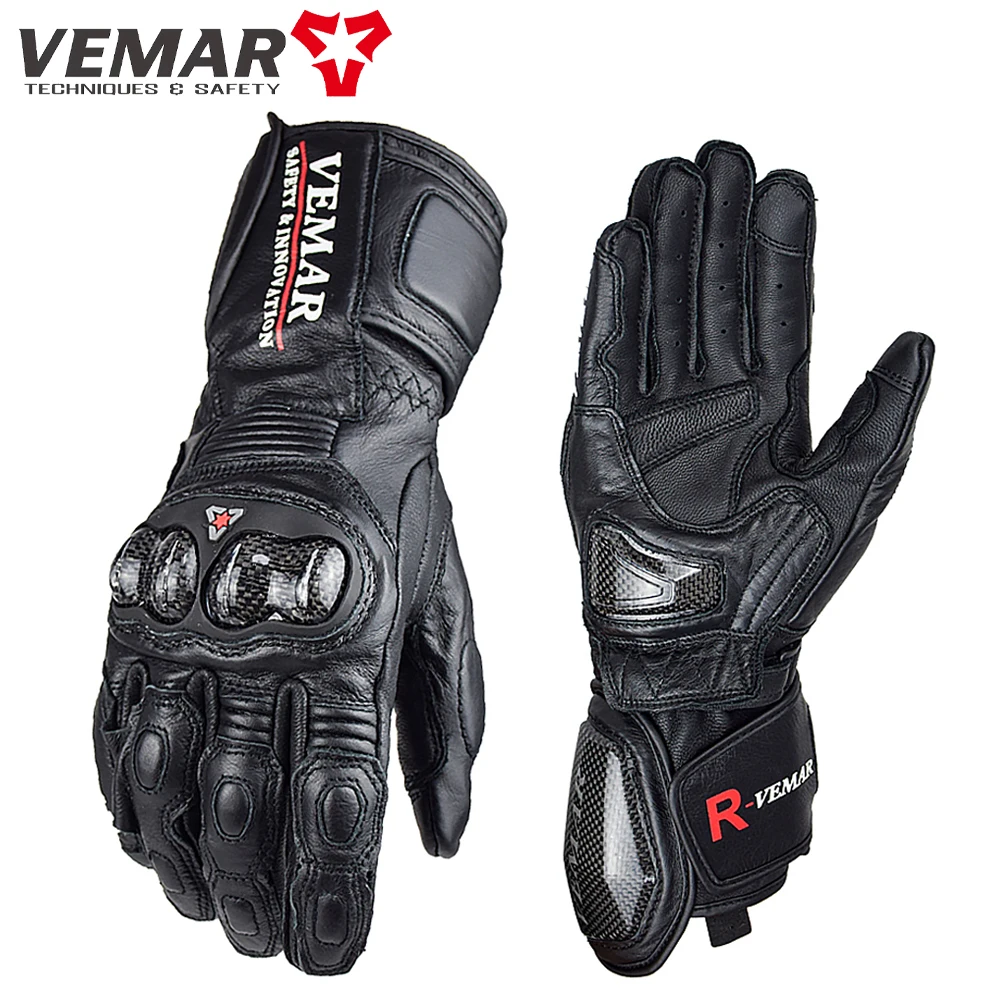 VEMAR Long Motorcycle Gloves Men&#39;s Leather Protection Professional Racing Gloves - $355.78