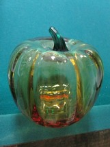 Blenko Amber Pumpkin Yellow Orange Glass Centerpiece Figurine Rare - £98.90 GBP