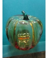 BLENKO AMBER PUMPKIN YELLOW ORANGE GLASS CENTERPIECE FIGURINE RARE - €106,38 EUR