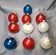 Christmas Ornaments Mercury Glass Ball 2.5&quot; Vintage Mixed Lot of 10 Ornaments - $13.86