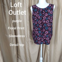 Loft Outlet Plum Purple Floral Print Sleeveless Top Size M - £12.58 GBP