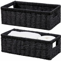 Wicker Storage Basket, Paper Rope Wicker Baskets With Handles, Toilet Paper Bask - £41.22 GBP