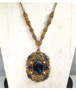 Vintage West Germany Ornate Crystal Rhinestone Faux Pearl Stone Filigree... - $4,659.29 MXN