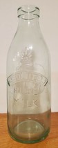 Absolutely Pure Milk Clear Glass Bottle Embossed Cow Made in Italy Kitchen Decor - £27.30 GBP
