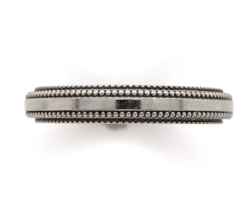 14k White Gold Men&#39;s Wedding Band with Beaded Edge Size 11 Ring (#J6645) - $543.51