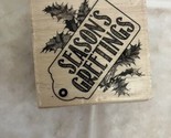 Vintage Craft Smart Seasons Greetings Holly Tag Rubber Stamp 35586 - £11.03 GBP
