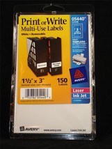 NEW Avery 05440 5440 S2448 150 White Removable Print or Write Multi Use Labels - $6.92