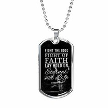 Express Your Love Gifts Good Fight of Faith Timothy Necklace Stainless Steel or  - £35.57 GBP