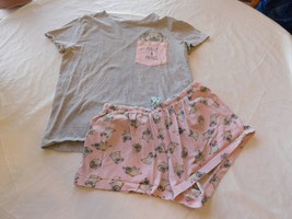 Forever 21 Sleepwear Women&#39;s Ladies 2 Pc Set Sleep Shirt Shorts XS Pug GUC - $18.01