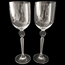 2 Mikasa Moonlight Frost Crystal Wine Glass Goblet Set Clear Frosted Ste... - $47.51