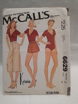 VTG Krizia 1979 McCall&#39;s Sewing Pattern 6629 Bodysuit Skirt Wrap Shorts Size 12 - $14.80
