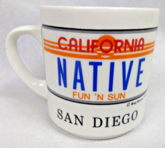  California Native San Diego License Plate Vintage Coffee Mug Tea Cup  - £7.85 GBP