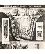1947 Defusing WW2 War Unexploded Bombs Popular Mechanics Page Article E8F - $475.79 MXN