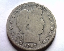 1907-O BARBER HALF DOLLAR GOOD G NICE ORIGINAL COIN FROM BOBS COINS FAST... - $23.00
