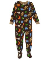Carter&#39;s Boy&#39;s Brown Moose, Forest Animal Fleece Footed Pajama Sleeper, ... - $12.61