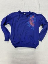 Crazy Shirts Hawaii Blue Long Sleeve Size Medium Floral Pullover - $19.64