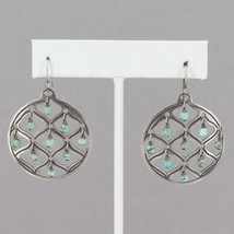 Retired Silpada Oxidized Sterling Disc Earrings with Howlite Bead Dangle... - $39.99