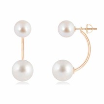 ANGARA South Sea Cultured Pearl Round Two Stone Earrings in 14K Gold (10MM) - £716.66 GBP