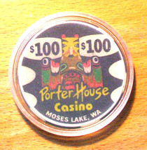 (1) $100. Porter House Casino Chip - Moses Lake, Washington - 2004 - £15.67 GBP