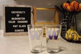 Color Changing! University of Washington Huskies NCAA ThermoC Logo Pint Glass - £11.87 GBP