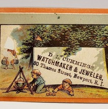 Antique Victorian 1870s Watch Jewelry Business Card Rhode Island 4 x 2.25 - $34.00