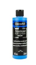 DecoArt Americana Multi-Surface Neon Acrylic Paint, Blue, 8 Fl. Oz. - $9.95