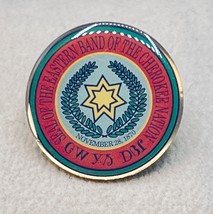 Vintage Seal of the Eastern Tribe of the Cherokee Nation, 1&quot; Silkscreened Pin - £12.36 GBP