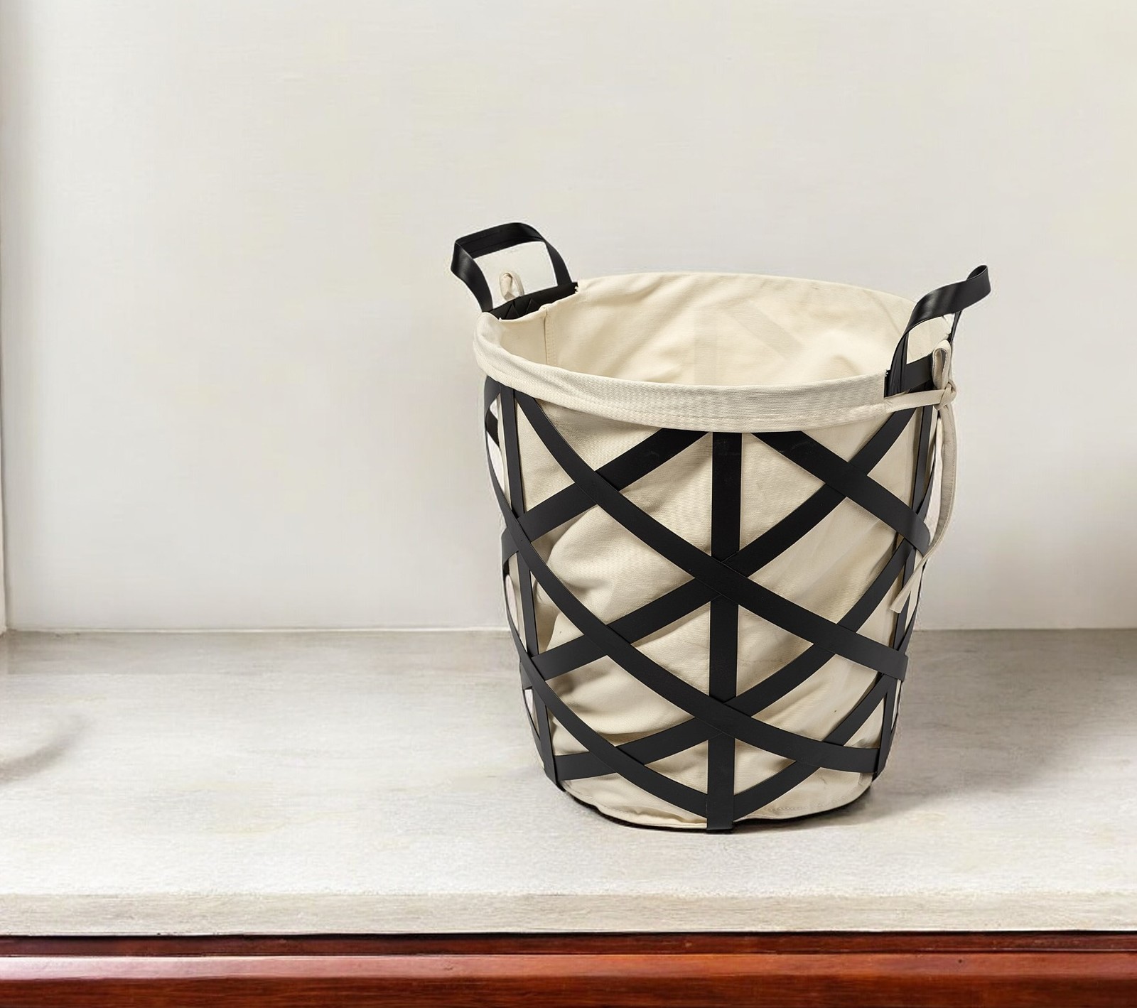 15&quot; Black and Ivory Metal Basket - $176.81