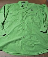 Tiger Hill Fishing Shirt Performance Poplin Long Sleeves Lime Green Mens... - €11,37 EUR
