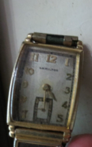 Antique 1936 Hamilton Clark 10k Gold Filled Manual 17j Cal. 980 Watch for Repair - £73.45 GBP