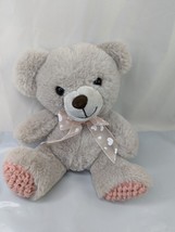 Beige Bear Plush Rose Paws 9 Inch Mty International Dan Dee Stuffed Animal Toy - £7.67 GBP