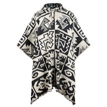 Llama Wool Unisex South American Poncho Pullover Jacket Aztec Pattern M-XXXL - £77.36 GBP