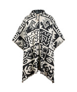 LLAMA WOOL UNISEX SOUTH AMERICAN PONCHO PULLOVER JACKET AZTEC PATTERN M-... - $98.95